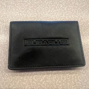 Subaru Black Leather cardholder / Wallet. Holds a lot